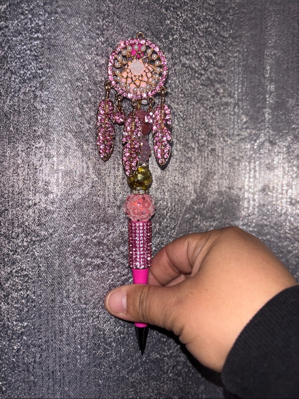 Pink Crystal Dreamcatcher Decorative Pen - Women Accessories
